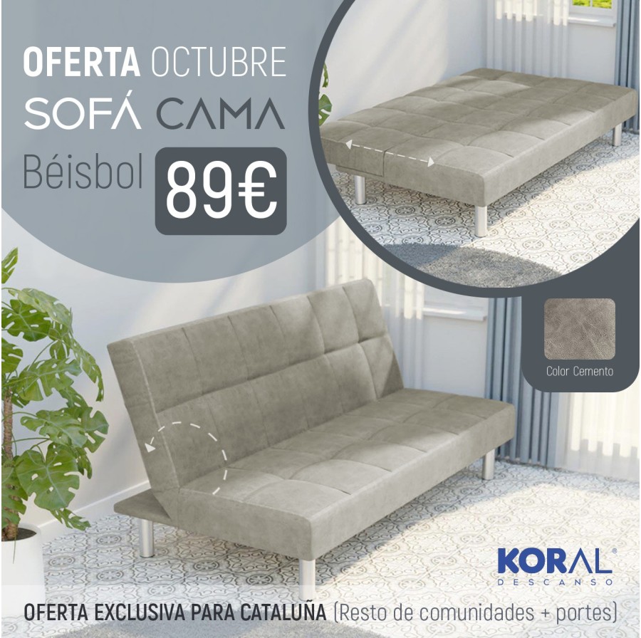 OFERTA OCTUBRE 2025: SOFA CAMA CLIC-CLAC TAP.NOLIA MOD.BEISBOL